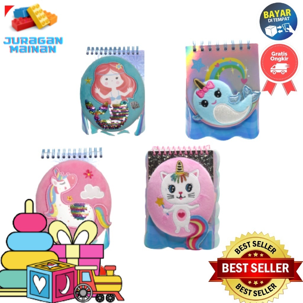 

Buku tulis agenda / Notebook / Notepad motif Unicorn, Mermaid, Cat, Dolphin F2086
