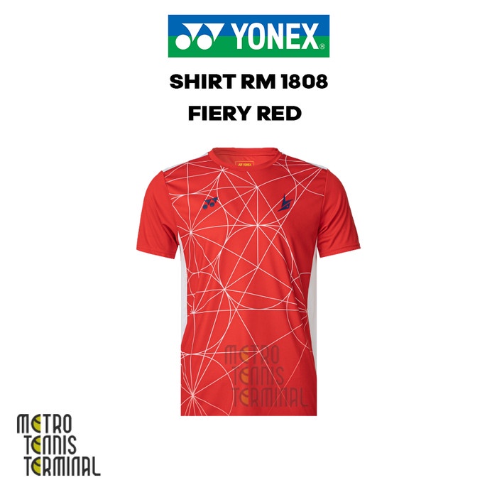 [RESTOCK] Yonex Shirt RM 1808 ( Kaos Yonex Badminton Original ) - Fiery Red, M