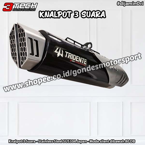 Knalpot Tridente F19 3 Suara Buat 250 cc 2 Silinder