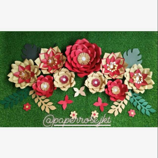 

paperflower / bunga kertas glamour set 9 flower (tampa tulisan)