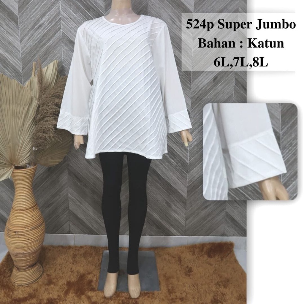 BAJU ATASAN WANITA JUMBO BIGSIZE BLOUSE WANITA PUTIH JUMBO/ATASAN WANITA SUPER JUMBO/ATASAN WANITA B