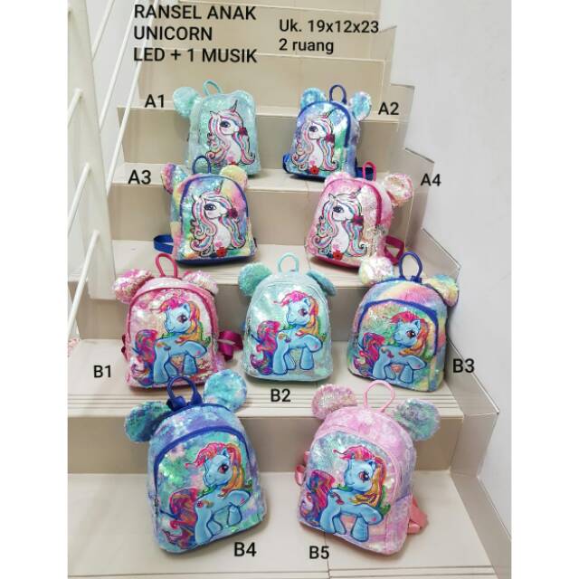 UNICORN MUSIK LED/TAS USAP LED MUSIK/TAS ANAK UNICORN LAMPU+MUSIK