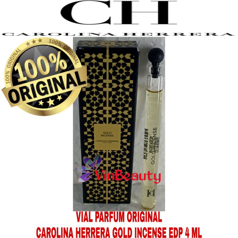 Vial Parfum OriginaL Carolina Herrera Gold Incense EDP 4 ml For Unisex Murah