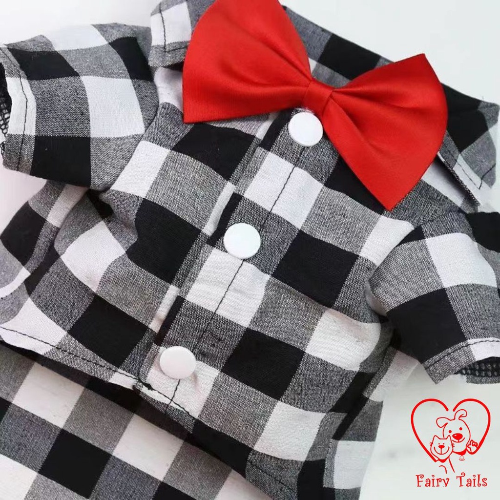 Baju Anjing Kucing | Kostum Kaos Kemeja Dasi Kupu Kupu | Pet Bowtie Tie Shirt Clothes