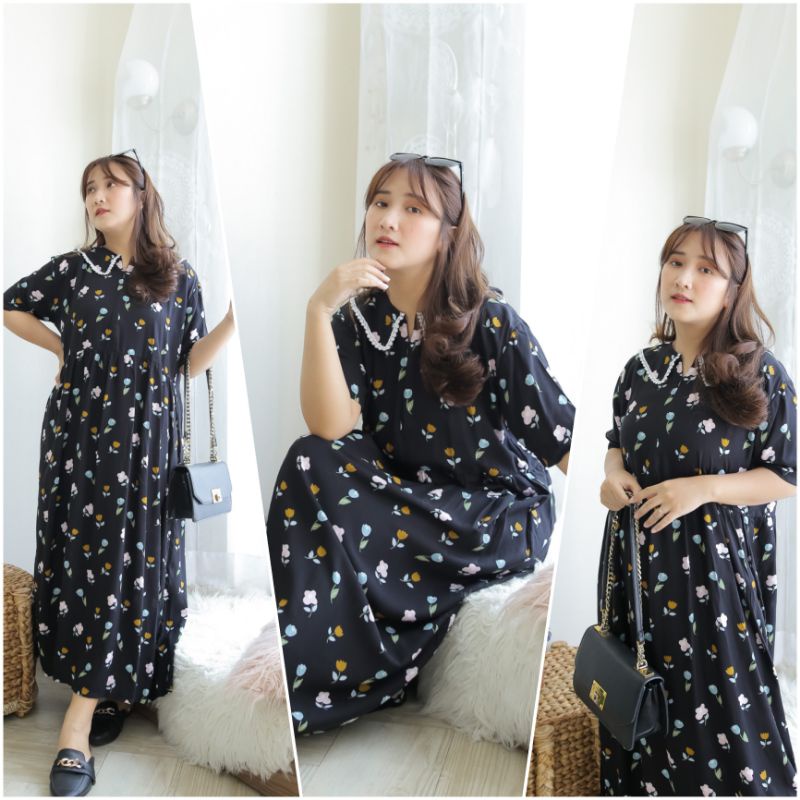 Daster ANDIN/Daster KOREA/Daster kerah renda/Dress korea/homedress korea/daster busui/daster rayon-Giselle
