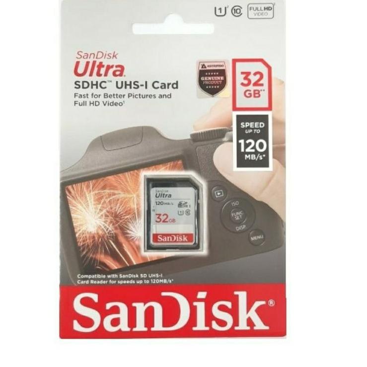 ❉ SD CARD SANDISK ULTRA 32 GB SPEED UP TO 120 MB/S ✫