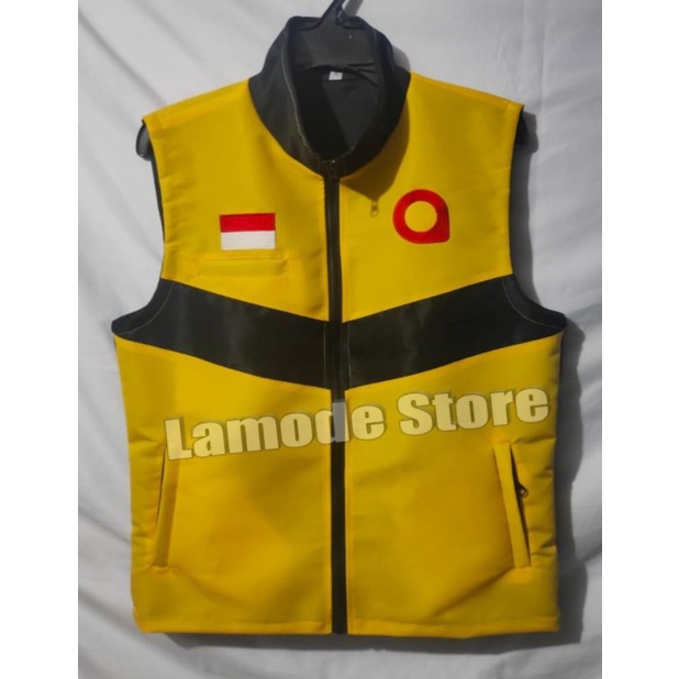 rompi motor hitam kombinasi kuning