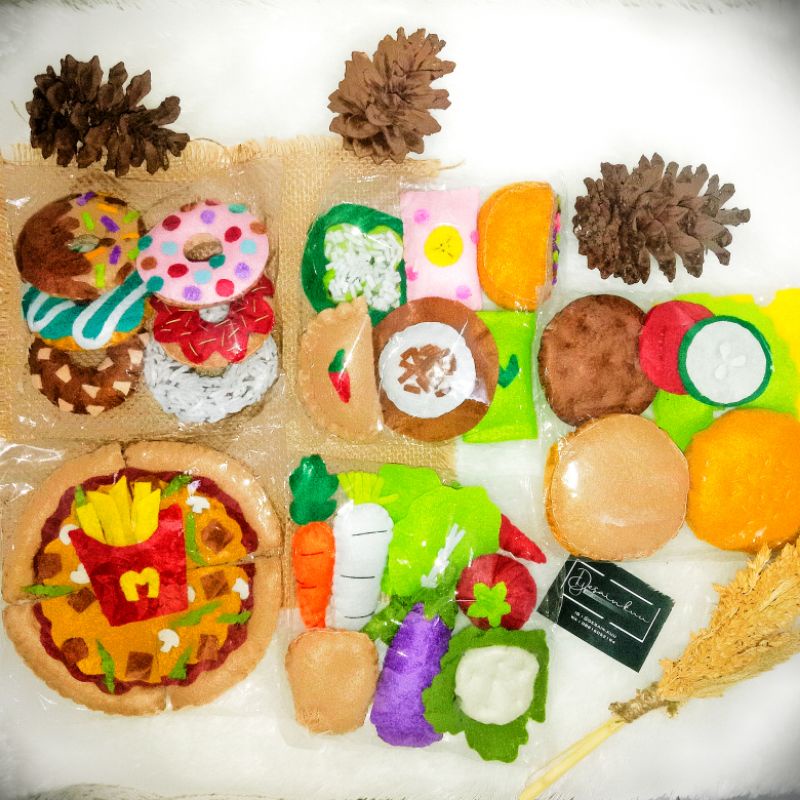 MAINAN EDUKASI ANAK | REPLIKA MAKANAN | SET FLANEL