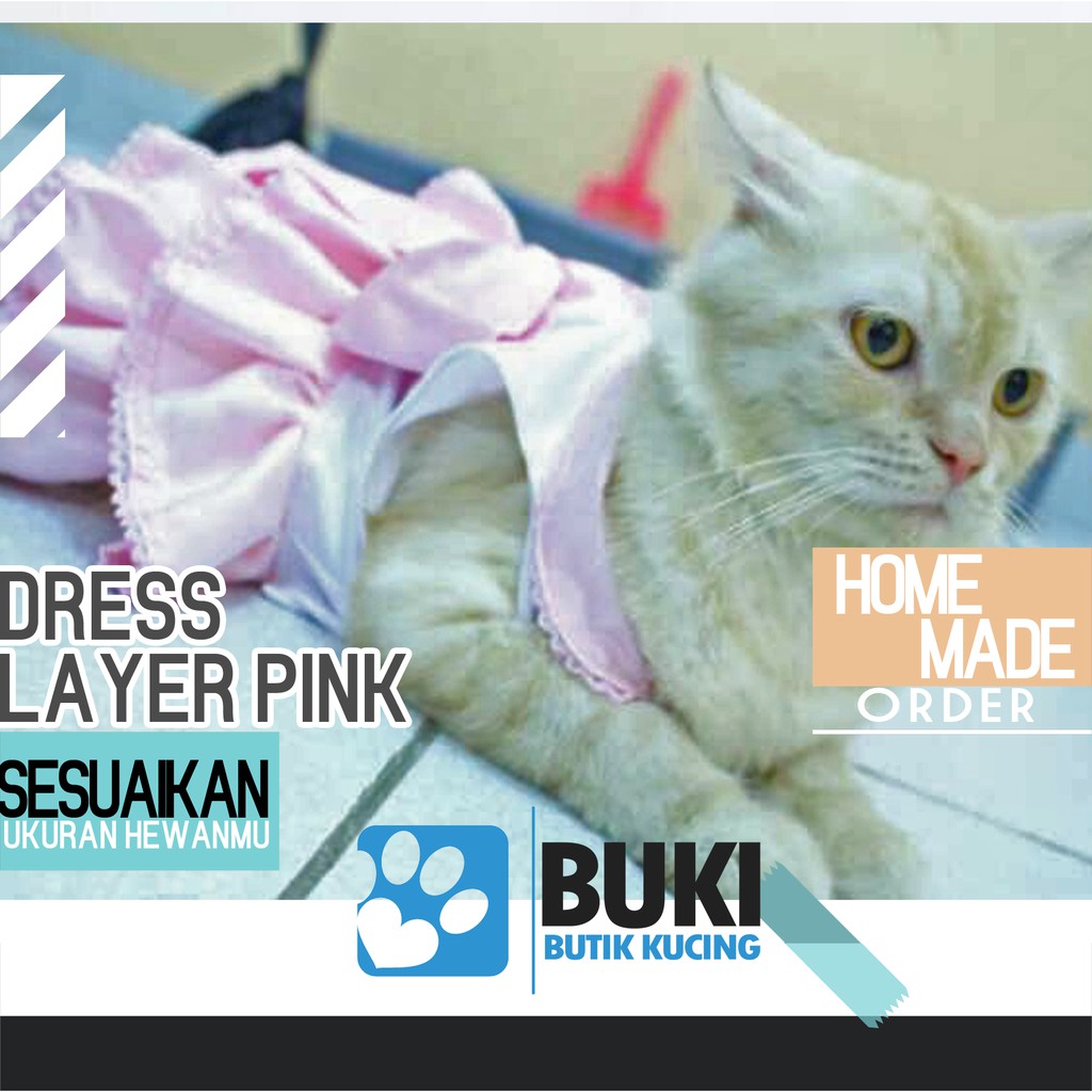Baju Kucing Dan Baju Anjing Bisa Custom Dress Layer Pinky Lucu