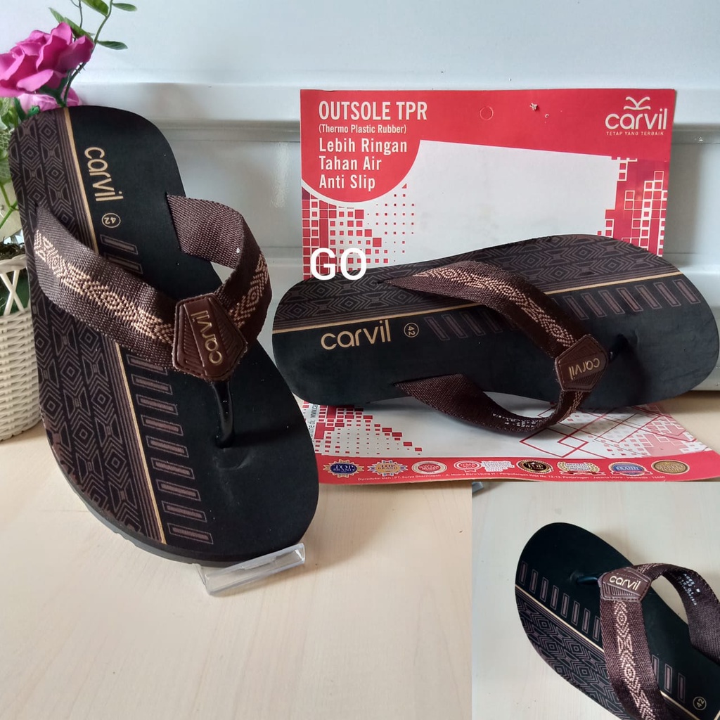 gof CD CARVIL ORIGINAL! Sandal Jepit Pria CARVIL Sandal Jepit Cowok Anti Selip Anti Anti Air Ringan AwetTerbaru