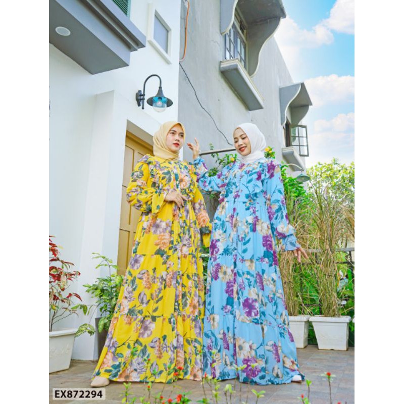 GAMIS DRESS EXTU BUNGA MEWAH CERUTI