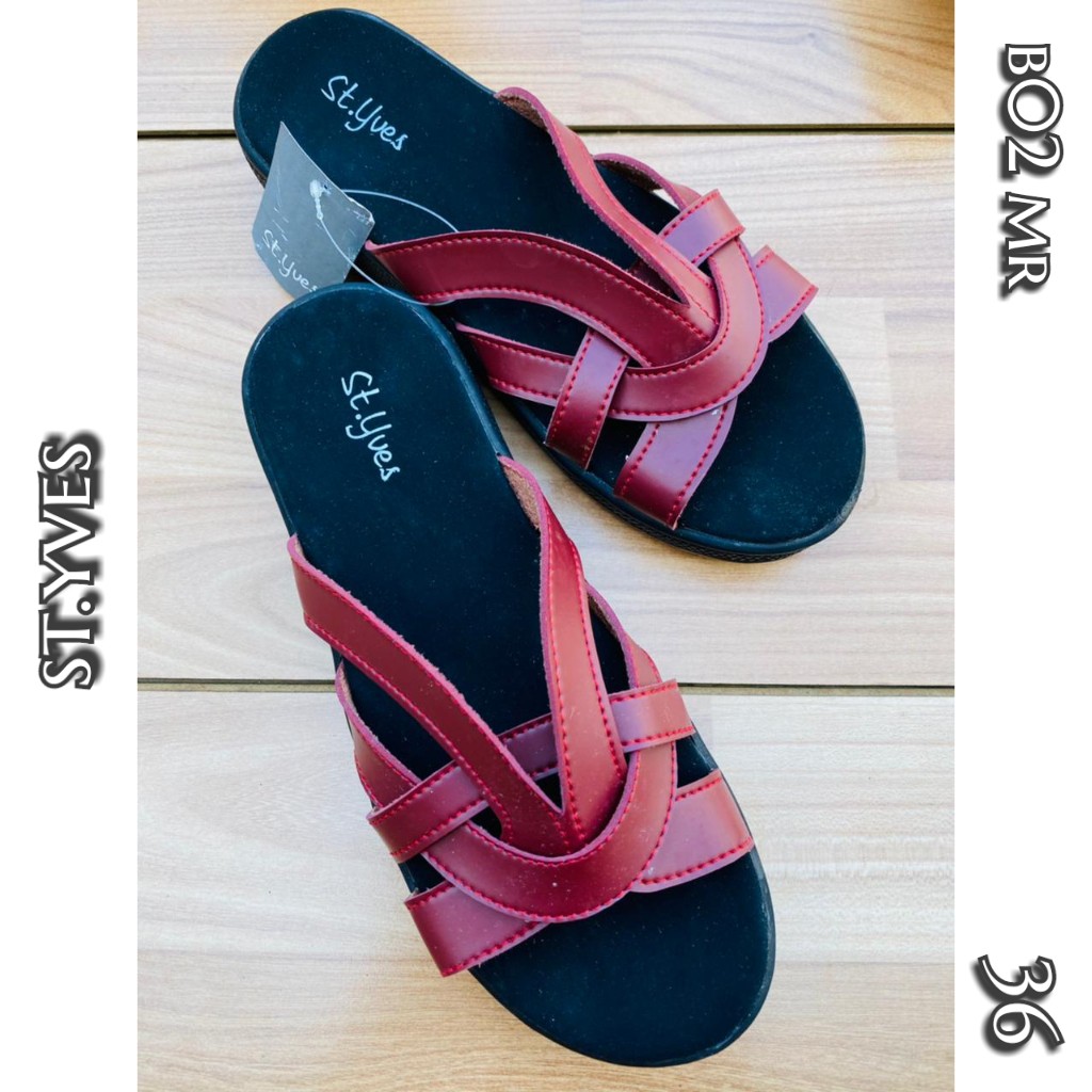 sandal st.yves maroon cantik b02