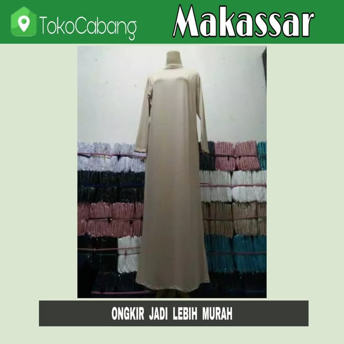 Tys0057 Inner Gamis Daleman Gamis Manset Muslim Wanita Putih Polos
