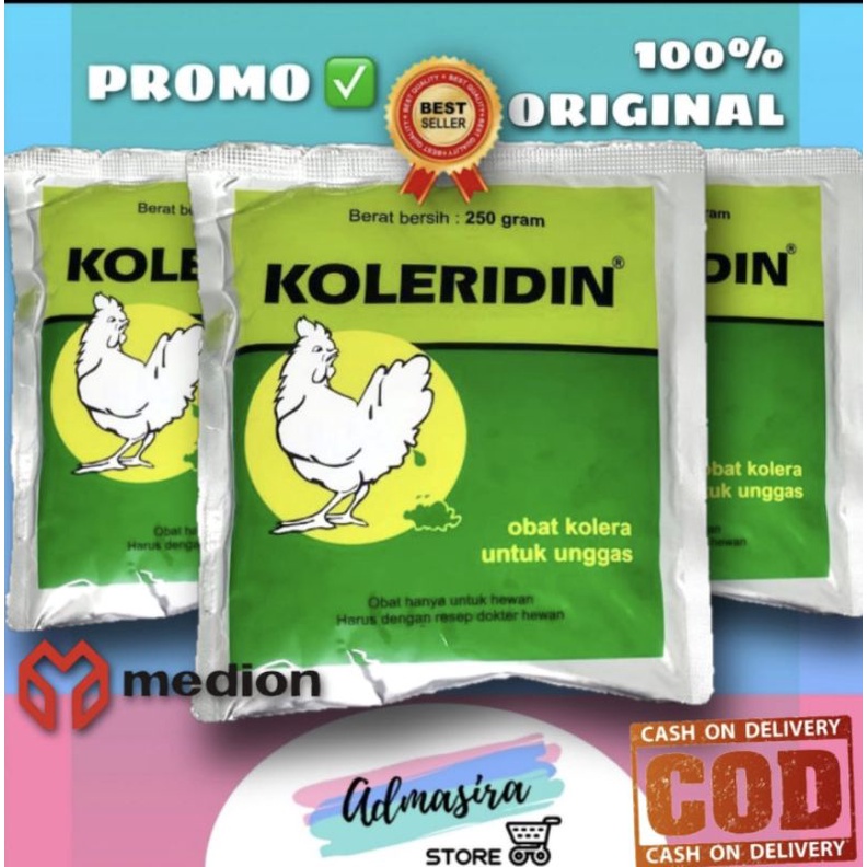 KOLERIDIN 250 gram 100 gram Antibiotik hewan MEDION