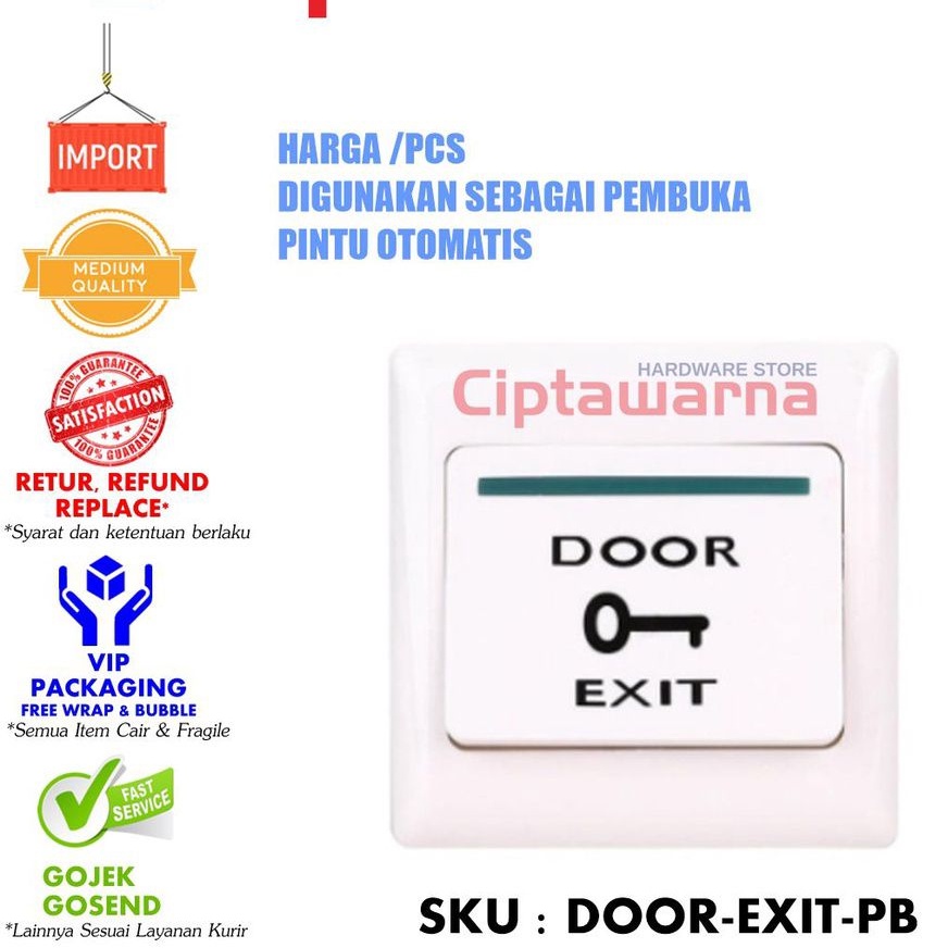 Pembuka Keluar Door Exit Push Button Tombol Keluar Pintu Access Door