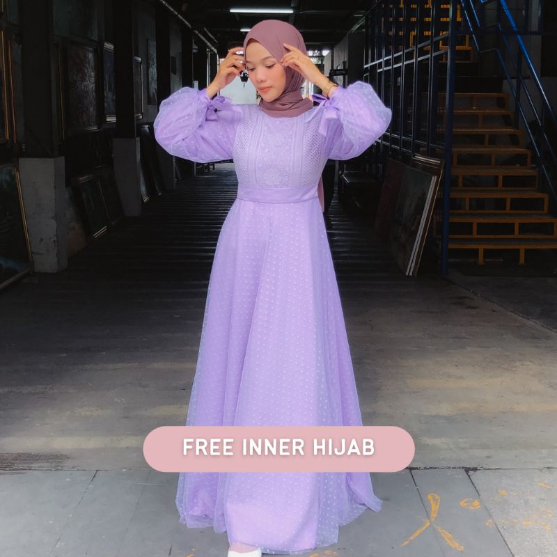 RANIA DRESS BYGIAGIO dress kondangan gaun akad simple gaun wedding pernikahan baju muslim putih gaun lamaran elegan pakaian wanita pesta elegan fashion korea dres lebaran cantik anggun mewah nyaman gaun vintage bahan lace tulle furing tebal fashion cantik