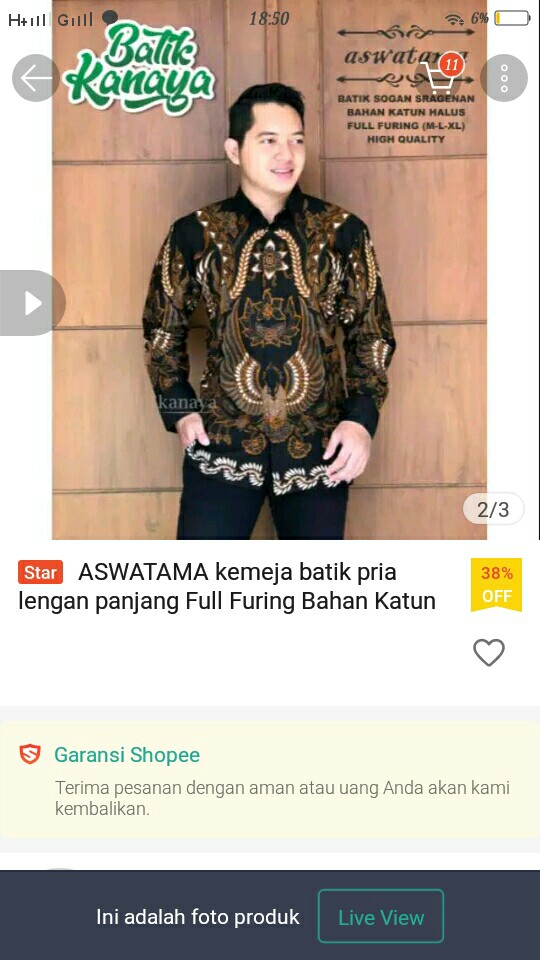 Aswatama Kemeja Batik Pria Lengan Panjang Full Furing Bahan Katun Sragenan By Kanaya