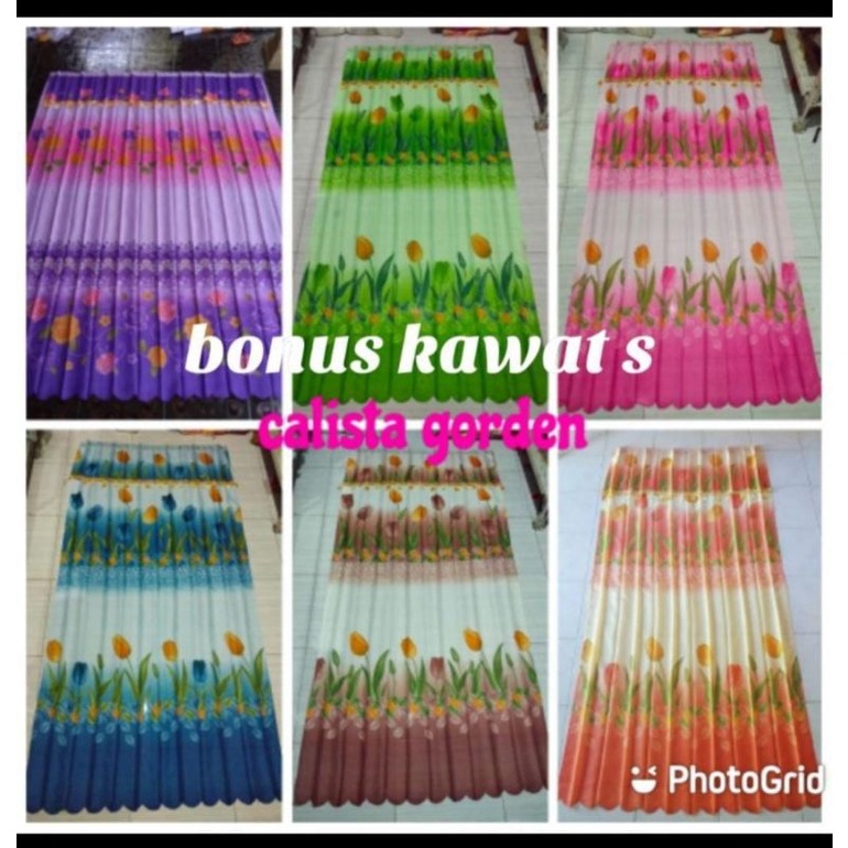 Gorden jendela/gorden bunga/gorden motif/gorden tulip/gorden pintu