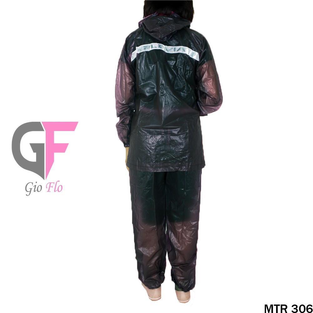 GIOFLO Jas Hujan Motor Berkualitas Keren Dark Brown / MTR 306