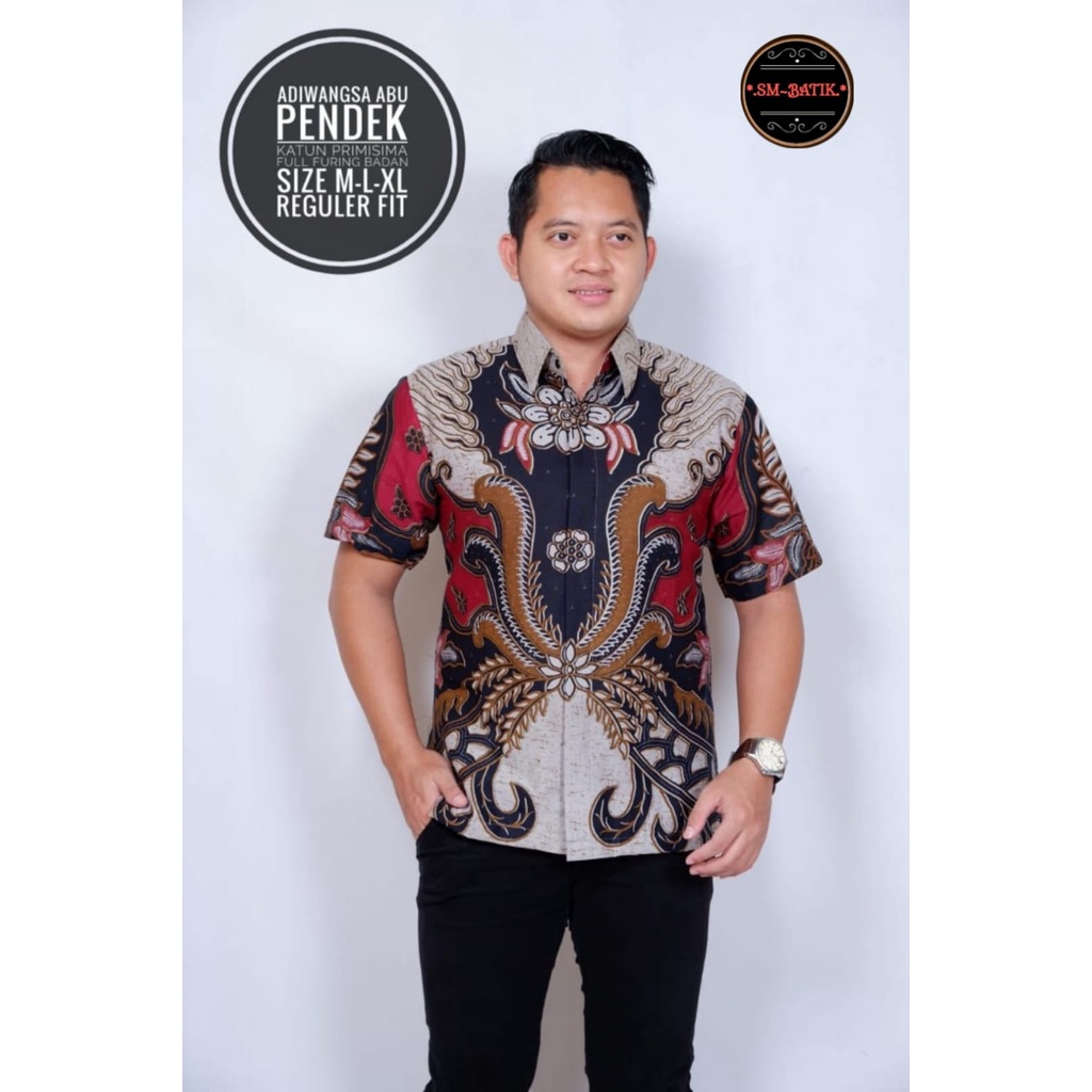 BATIK PRIA TERBARU S M L XL XXL BAJU kemeja batik pria lengan PENDEK PREMIUM BSO OFFICIAL SM BATIK