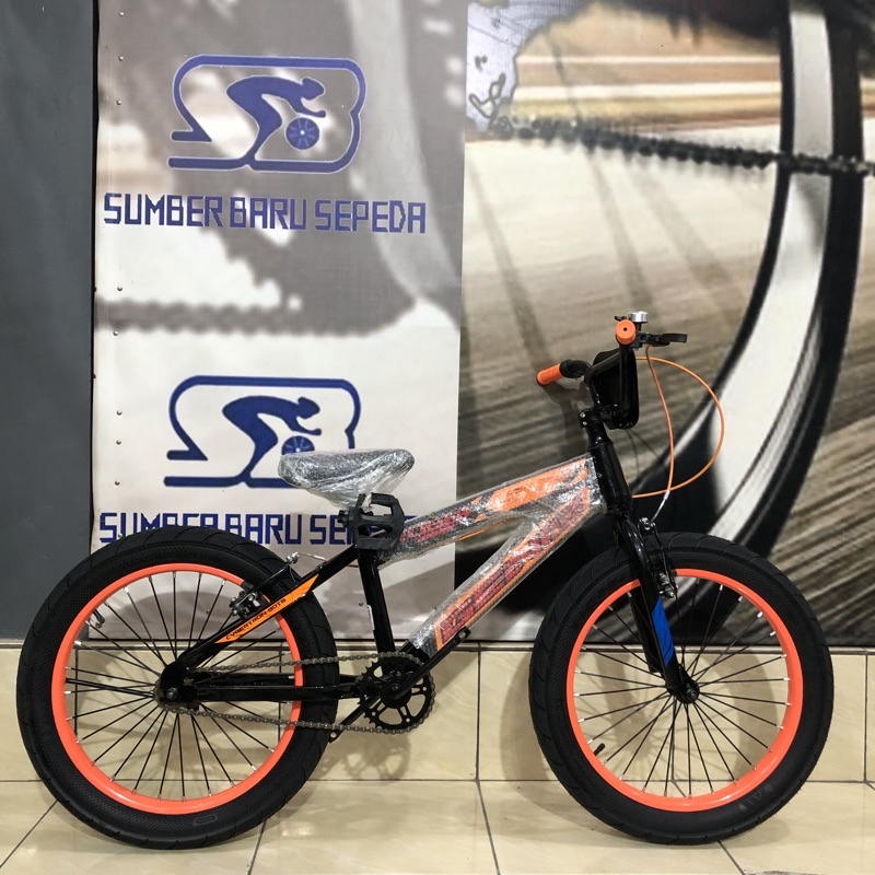 SEPEDA ANAK BMX GENIO ROBOX 20 INCH BY UNITED BIKE-Black Orange