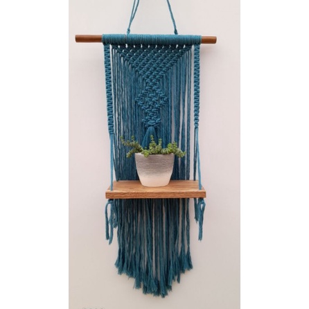 READY STOK) macrame rak kayu/ Macrame ambalan/ Dekorasi rumah