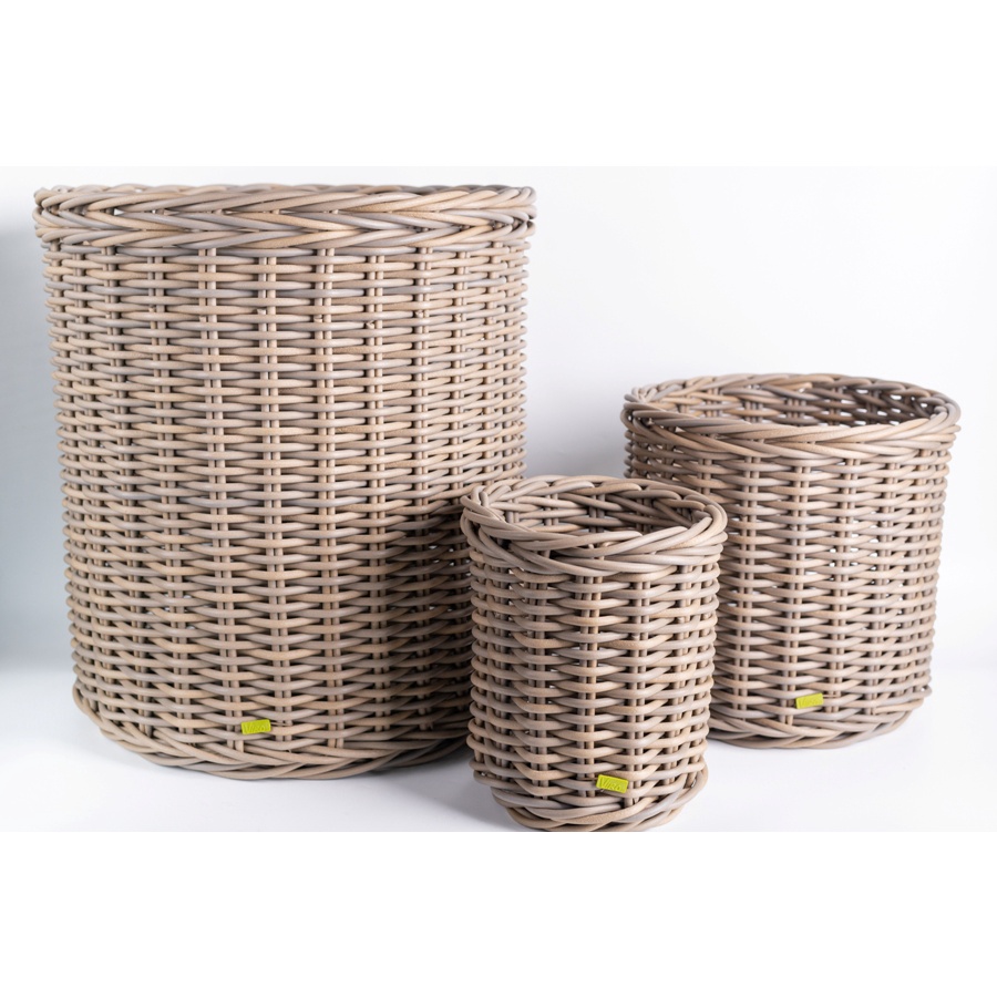 Wide Cylinder Basket in Bright Nude - Medium