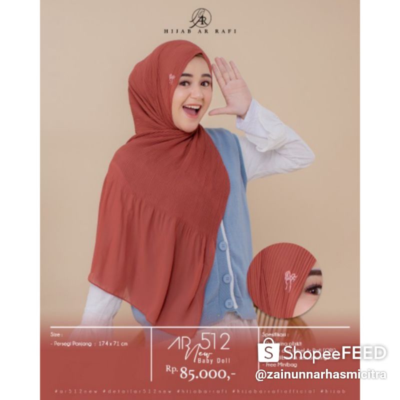 ar 512(hijab pasmina plisket lidi)by ar rafi bisa COD/hijab terlaris✔️