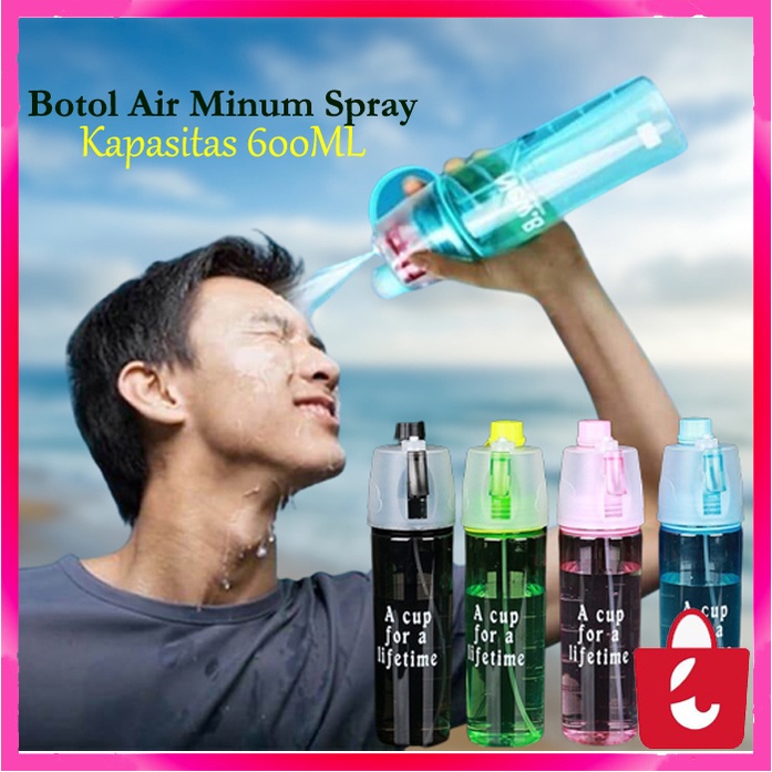 [BISA COD] 1Pcs Botol Air Minum Olahraga Botol Air Spray Botol Air Minum Anak Dewasa Serbaguna