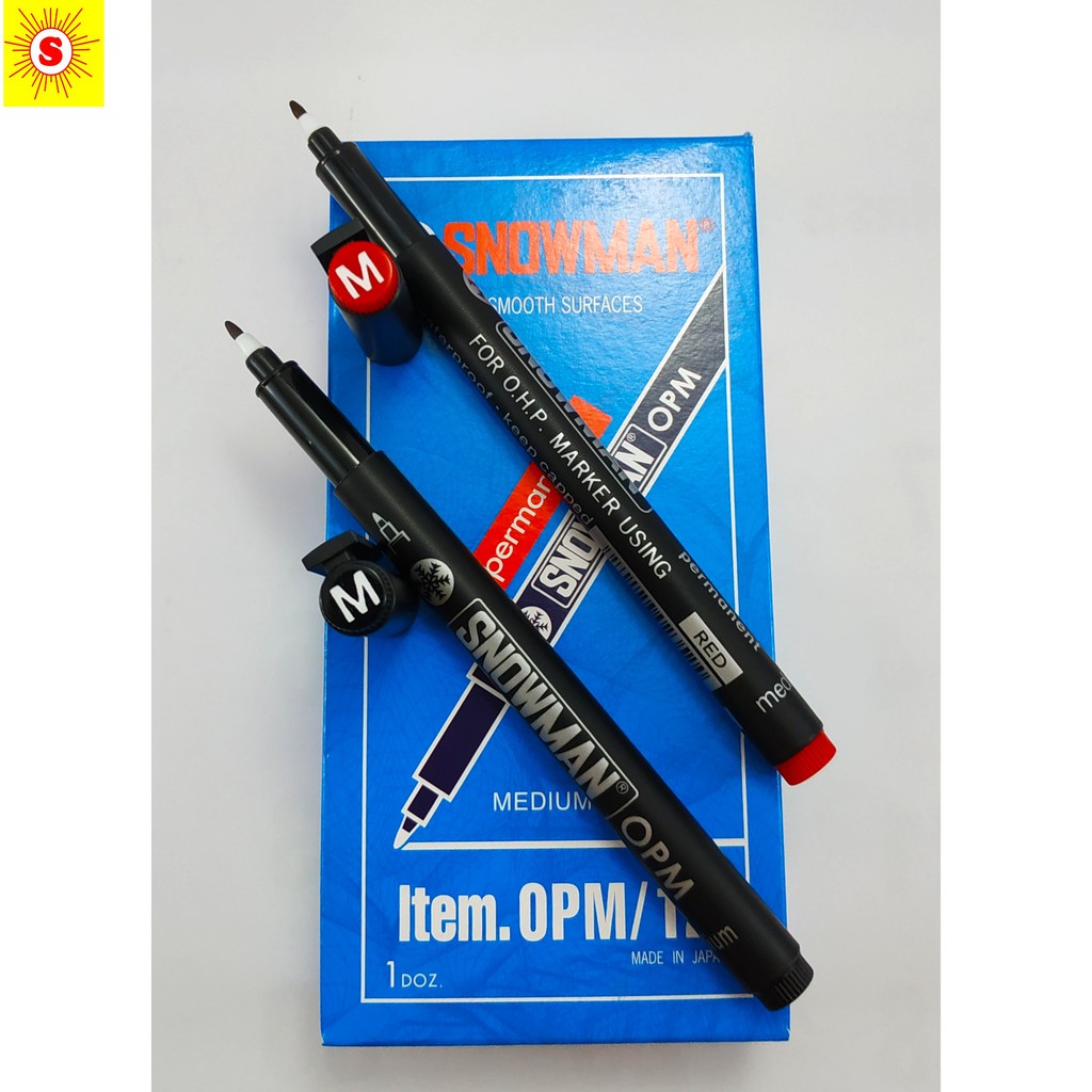 

SPIDOL PEN PERMANENT SNOWMAN OHP OPM /12 (HITAM & MERAH)