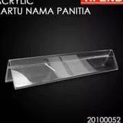 

Z-OLT) ♡) Acrylic/akrilik name plate/ kartu nama panitia 8X30/ tempat reserved selipan kertas kekinian)