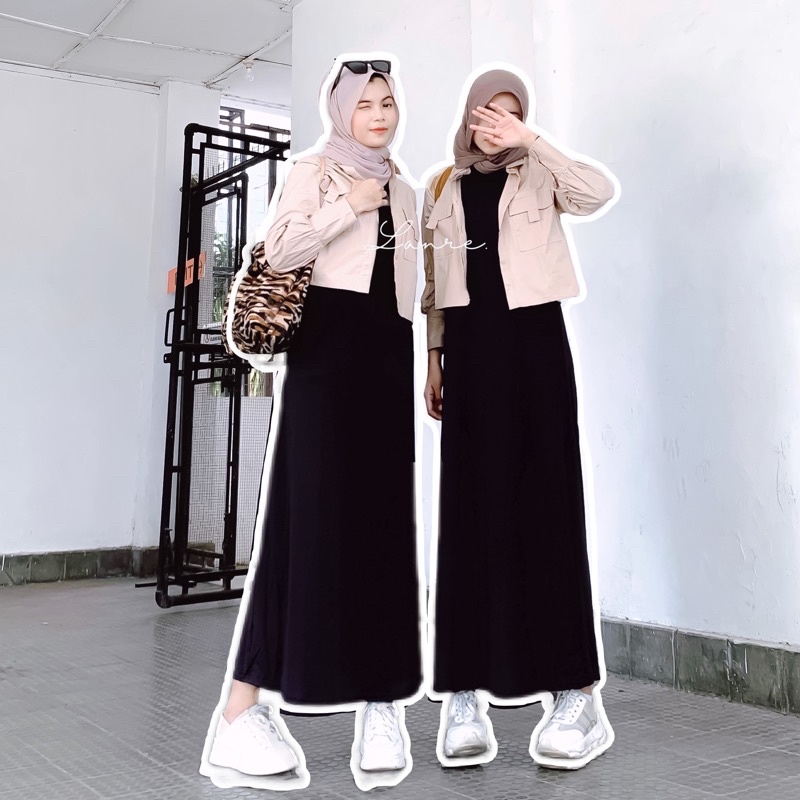 BEST SELLER inner dress  TANPA LENGAN jersey premium singlet gamis murah inner dress lengan buntung manset gamis lengan panjang