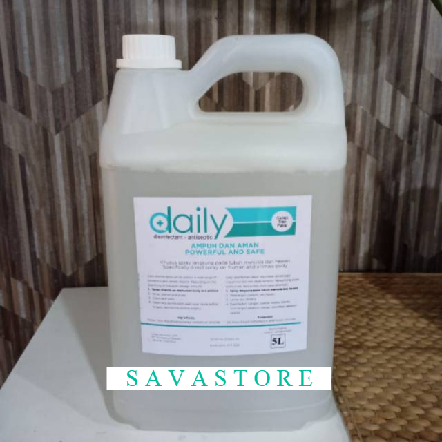 PAKET DAILY DESINFEKTAN REGULER 5 LITER + DISINFECTANT SPRAY 100ML ANTI VIRUS