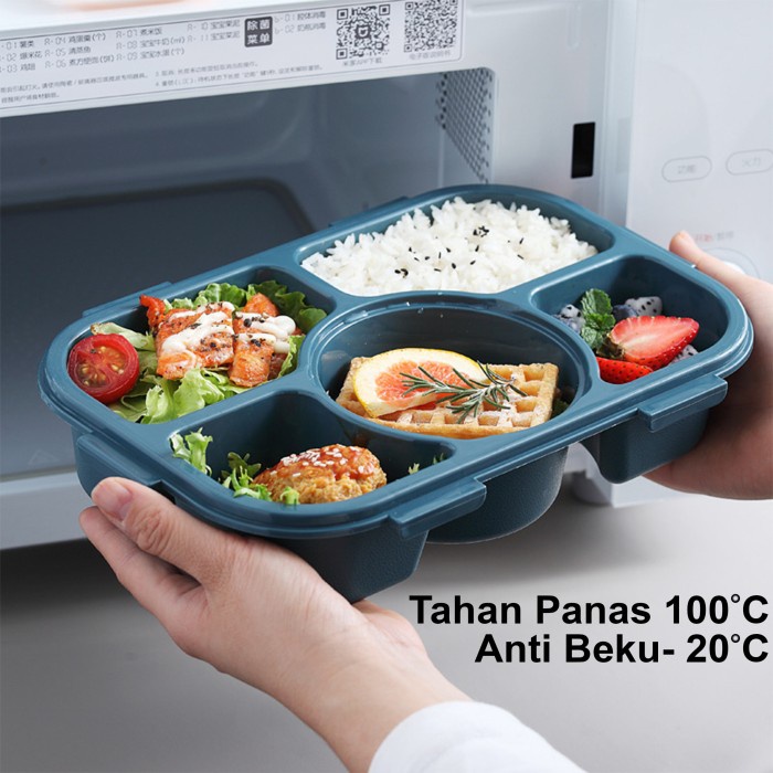 Tempat Kotak Bekal Makan Launch Box Anak Plastik 1400ml Bento Box