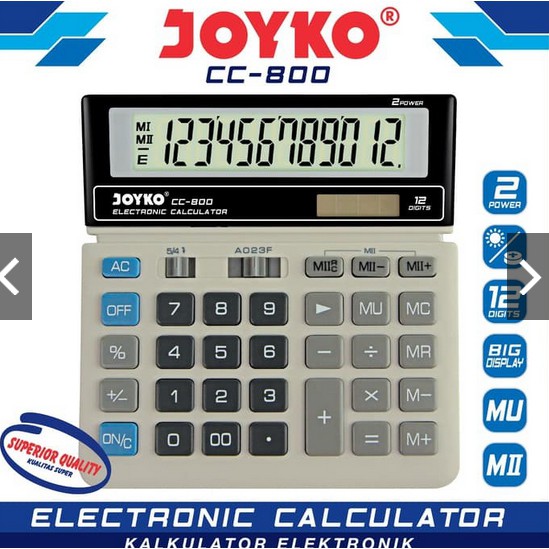 

Calculator Kalkulator Joyko CC-800 12 Digits MURAH MURAH