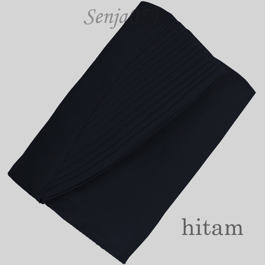 JILBAB KHIMAR KATRINA KANCING KERUT KANAN KIRI HIJAB BERGO KERUDUNG  INSTANT SYARI MURAH-hitam