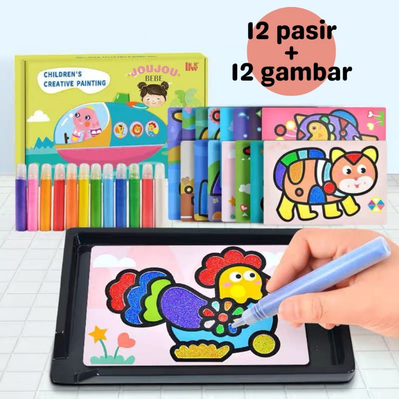 Jual Mainan Edukasi DIY Sand Painting Game Mewarnai dengan Pasir