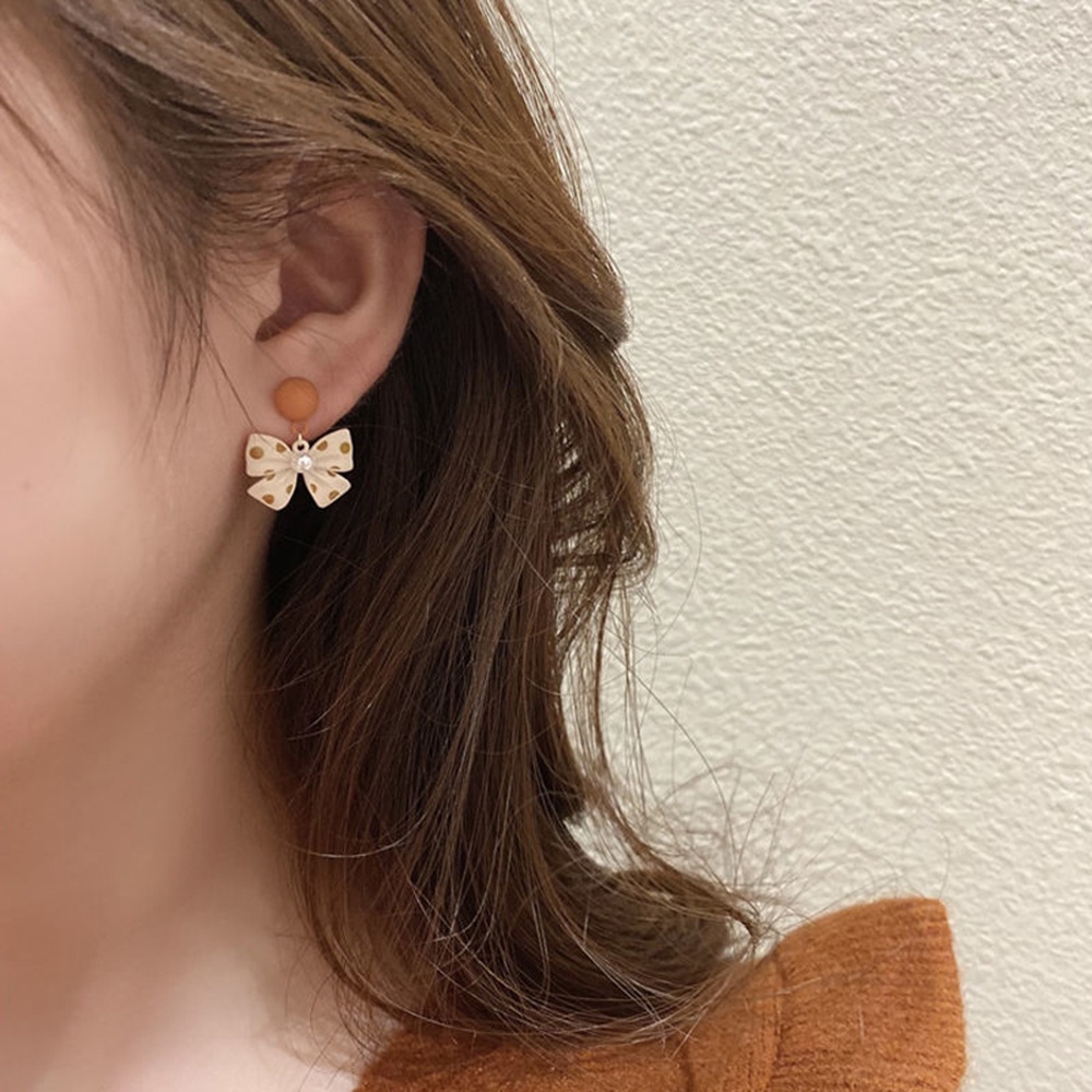 Anting Tusuk Gantung Desain Pita Gaya Retroelegan Untuk Wanita