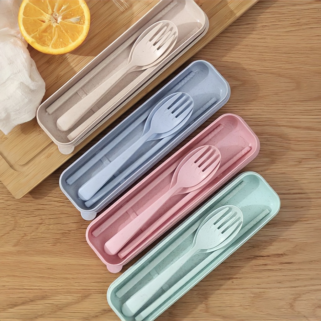 ( BISA COD ) PROMO SET ALAT MAKAN 4 IN 1 / ALAT MAKAN PORTABLE / ALAT MAKAN SET / ALAT MAKAN TRAVELING / TRAVEL CUTLERY WHEAT STRAW TABLEWARE / SET SENDOK,GARPU,SUMPIT DAN TEMPAT / SENDOK GARPU SUMPIT MURAH PASTEL / SATU SET ALAT MAKAN / ALAT MAKAN ANAK
