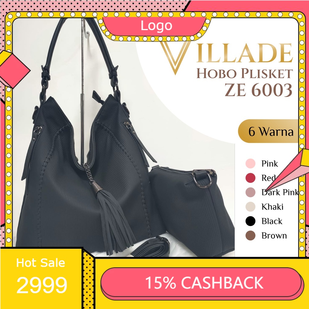 Tas Wanita Import Villade Hobo plisket 6003 | Tas Hobo | Tas Wanita Elegan