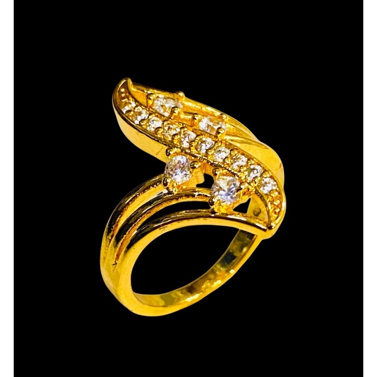 cincin lapis emas//cincin permata//perhiasan pemgganti emas