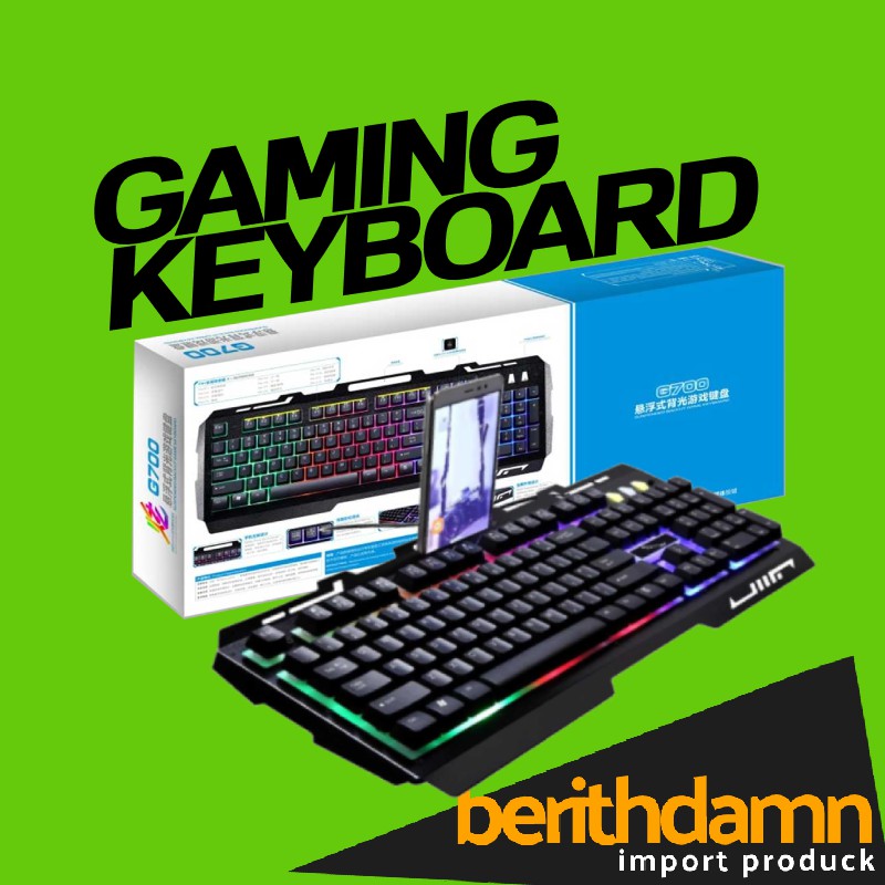 gaming keyboard RGB LED smartphone holder
