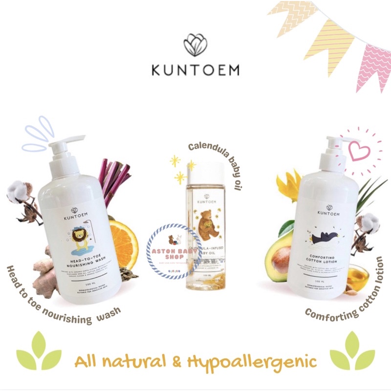 Kuntoem Calendula Oil /Kuntoem head to toe nourishing wash /Kuntoem comforting lotion