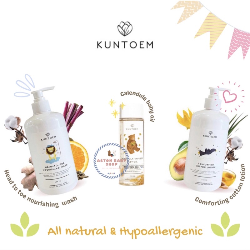 Kuntoem Calendula Oil /Kuntoem head to toe nourishing wash /Kuntoem comforting lotion