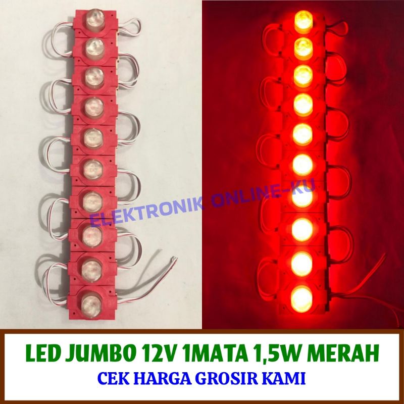 LAMPU LED JUMBO 12V 1MATA 1,5W MERAH