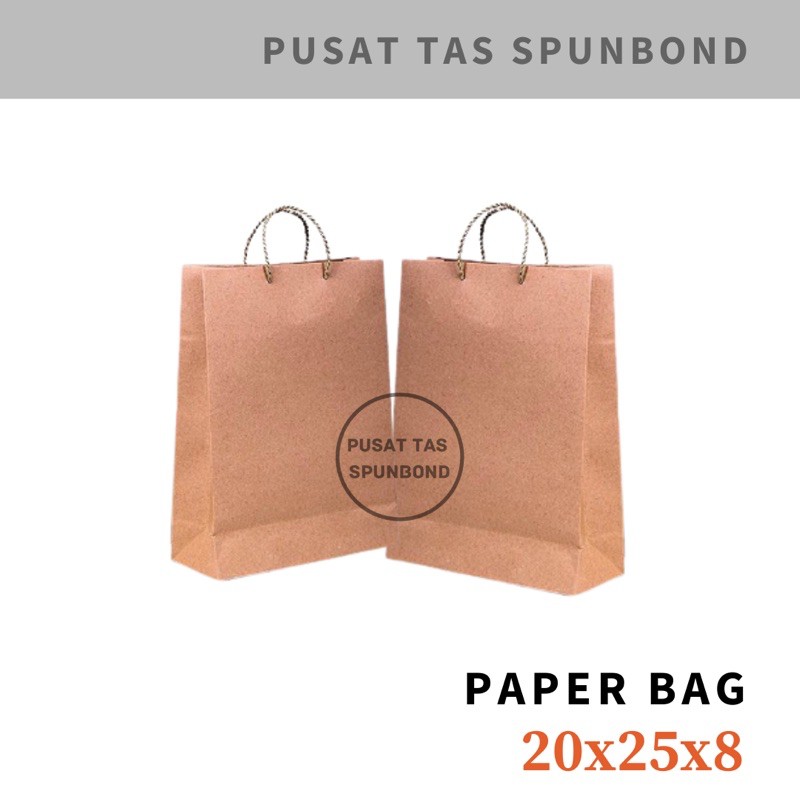 

Paper Bag 20x25x8 / Paper Bag Coklat / Paper Bag Kecil Kraft