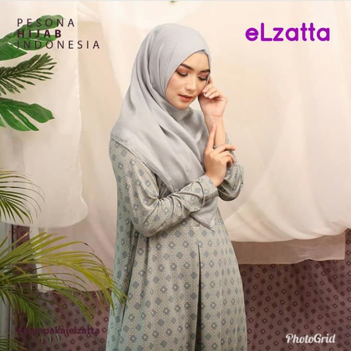 GAMIS ELZATTA TILLA HIJAU / GAMIS MUSLIMAH MOTIF BATIK KAWUNG / GAMIS BAHAN SPANDEX ELZATTA