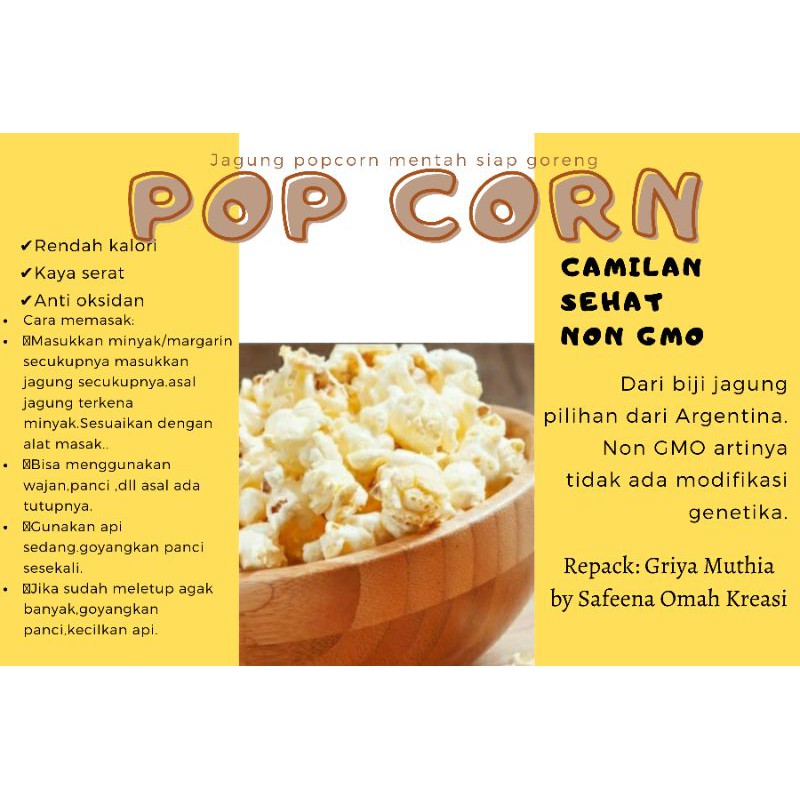 

jagung popcorn mentah non gmo diet