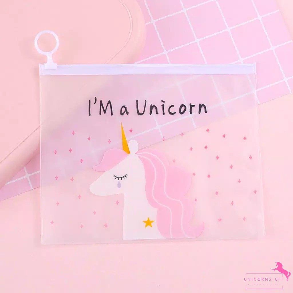 Map Unicorn Size BESAR dengan Zipper Map Kertas Unicorn