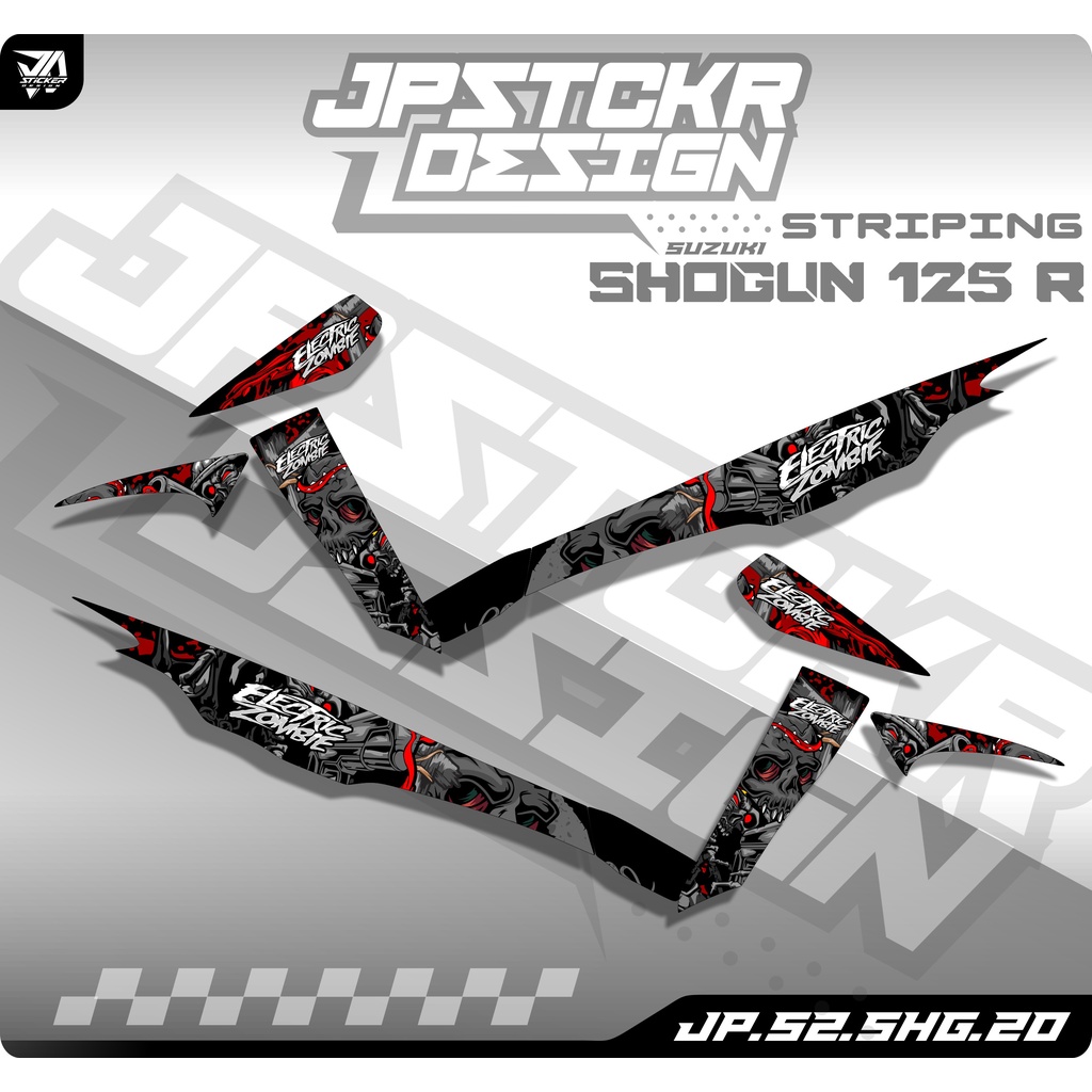 Stiker Striping Shogun 125R - Sticker Aksesoris List Variasi Motor SHOGUN 125 Hologram Racing Keren 